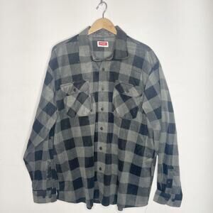 WRANGLER Plaid Fleece Button Down